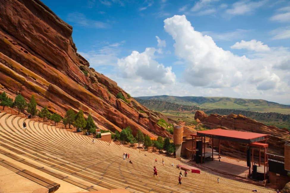 Red Rocks Amphitheater in Colorado: Majestic natural amphitheater surrounded by towering red rock formations