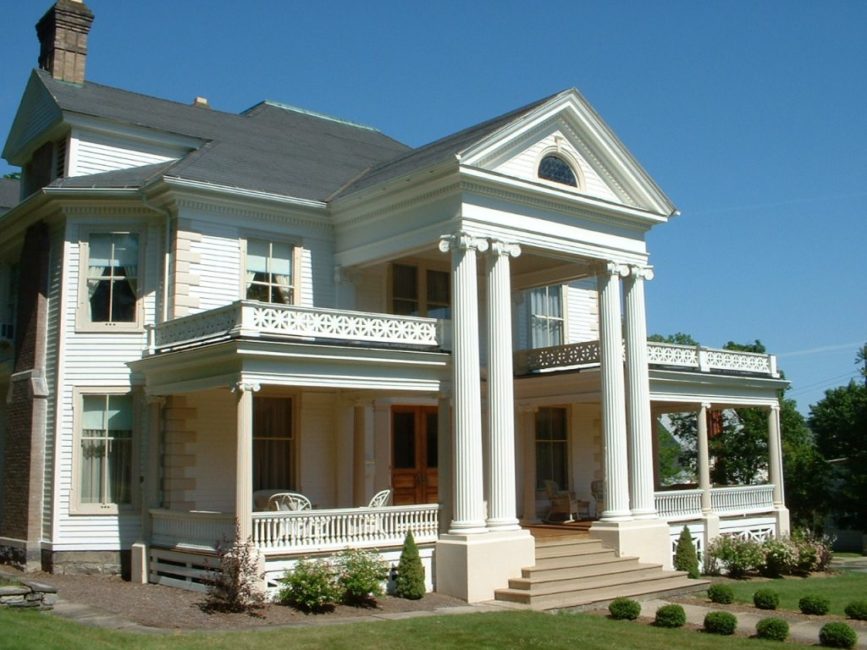 Two story home with a broad porch
