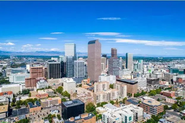 Denver skyline on a clear day in Colorado