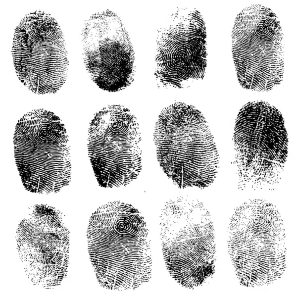 A collection of thumbprints on a surface